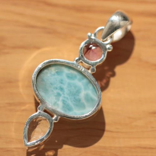 ラリマー 約20㎜ トパーズ アメシスト silver925 ペンダントトップ