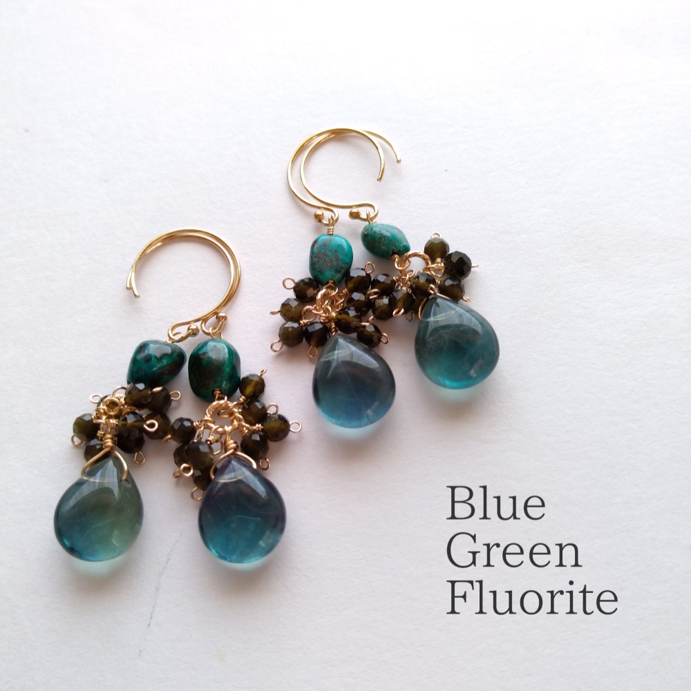Sold☆再販×④】ブルーグリーン◇ フローライト＆クリソコラ