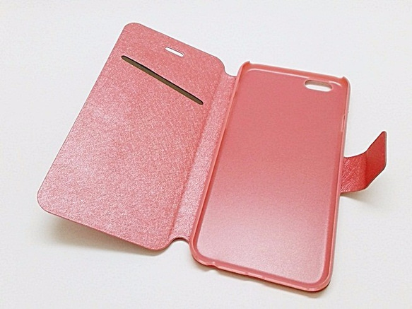 【iPhone全機種】ハートモチーフの飾りが大人可愛いiPhoneケース（ピンク）/アイフォンカバー/アイホン/手帳型 4枚目の画像