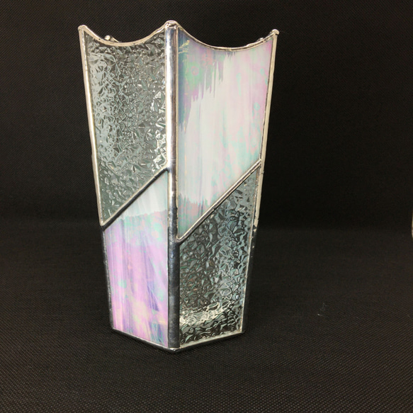 Glass Vase Green Hexagon　花瓶　ステンドグラス 5枚目の画像