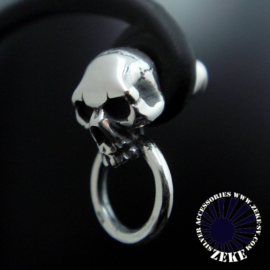 ドクロ　スカル　ピアス　K18