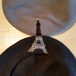 エッフェル塔のベレー帽(グレー) 6枚目の画像