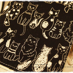 ほぼ日手帳カバーオリジナルサイズA6 猫ねこ 黒猫　手書き風ネコ 2枚目の画像