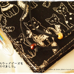 ほぼ日手帳カバーオリジナルサイズA6 猫ねこ 黒猫　手書き風ネコ 5枚目の画像