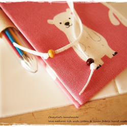 ほぼ日手帳WEEKSサイズ手帳カバー ピンクのシロクマ 6枚目の画像