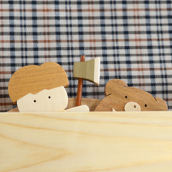 由美麗的日本木材製成的五月娃娃金太郎和熊 第7張的照片