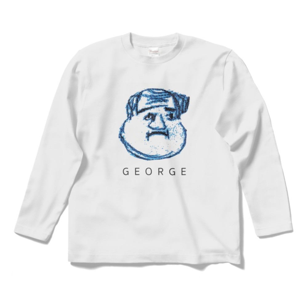 “GEORGE” Long Sleeve T-shirts　ホワイト　白