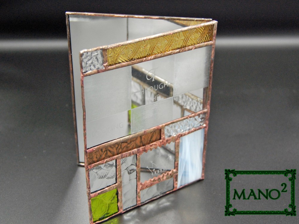 ステンドグラスのブック型ミラー その他インテリア雑貨 manomano 通販