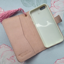 アイフォンケース ヌメ革 iPhone5,5s  SE. シェルとサンゴと人魚とヒトデ 5枚目の画像