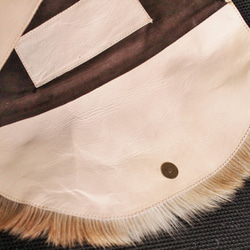 山羊ファーのヌメ革本革レザークラッチバッグ 4枚目の画像