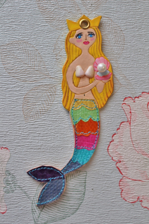 真珠貝を持った人魚姫のバッグチャーム 7枚目の画像