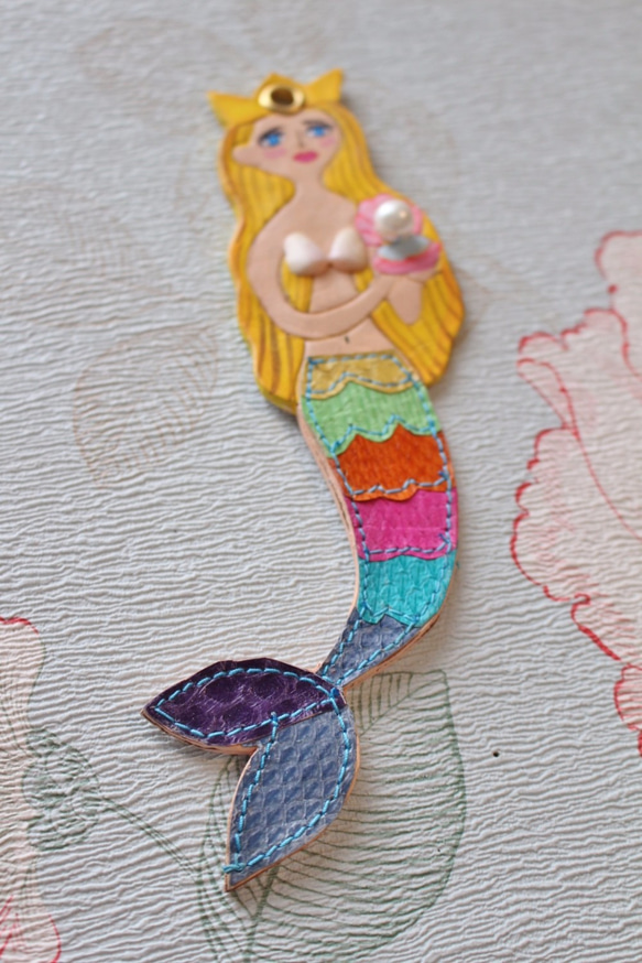 真珠貝を持った人魚姫のバッグチャーム 8枚目の画像