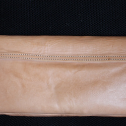 欄間のヌメ革クラッチ革レザーバッグ（モロッコスタイル） 4枚目の画像