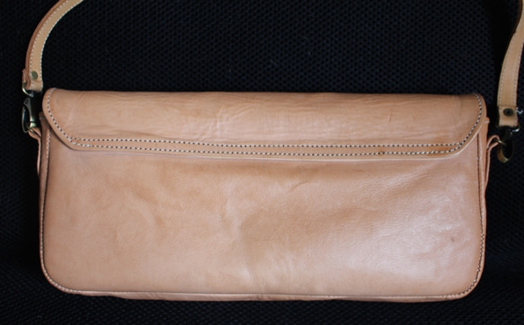 欄間のヌメ革クラッチ革レザーバッグ（モロッコスタイル） 4枚目の画像
