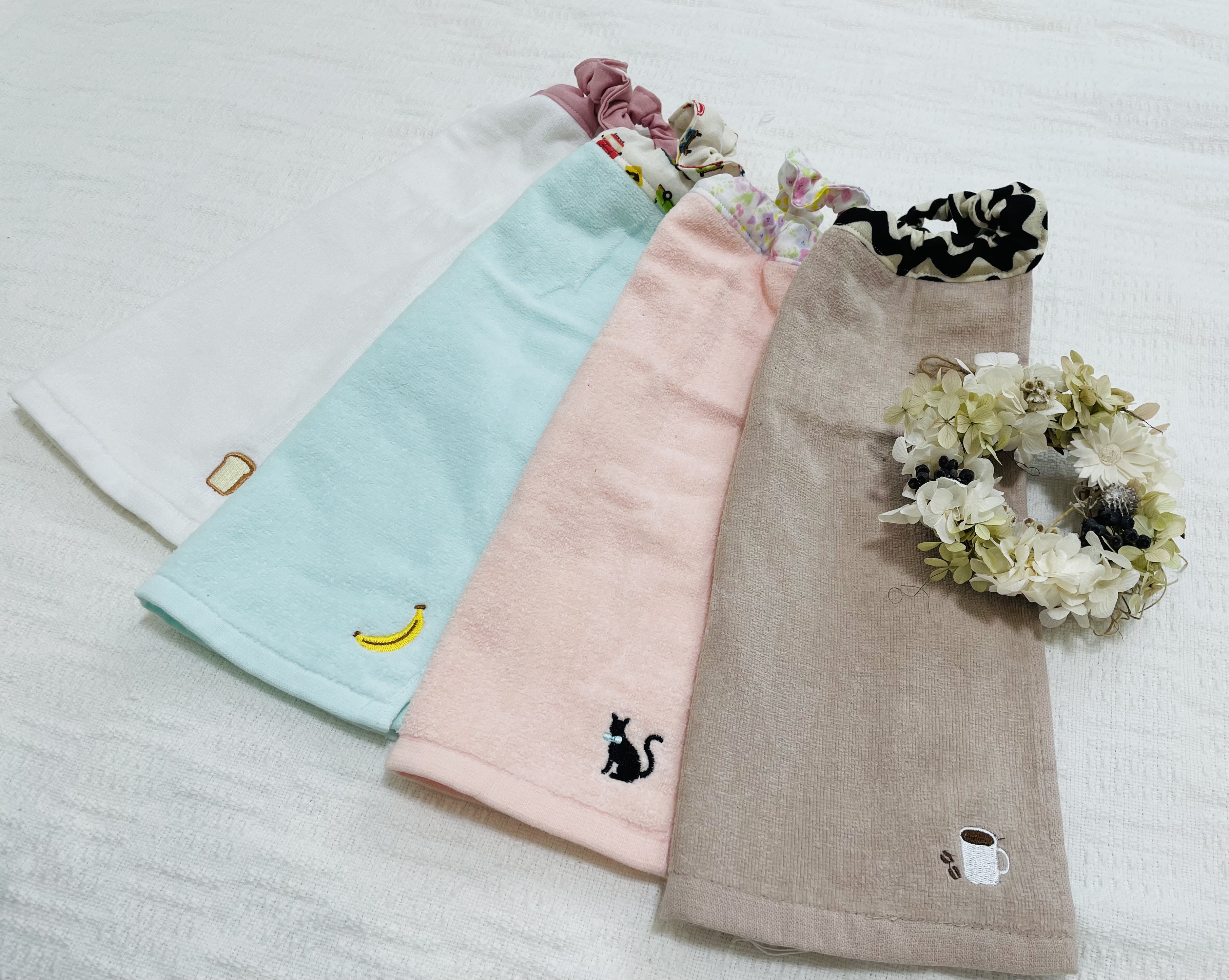 おりこうエプロン2枚set ハンドメイド 選べる2枚セット おりこうエプロン タオルエプロン 入園準備