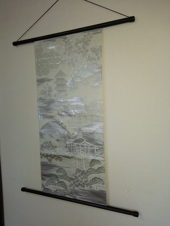 琳和 和風  プラチナ二重織  山に清水寺掛け軸 2枚目の画像