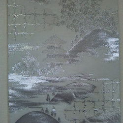 琳和 和風  プラチナ二重織  山に清水寺掛け軸 3枚目の画像