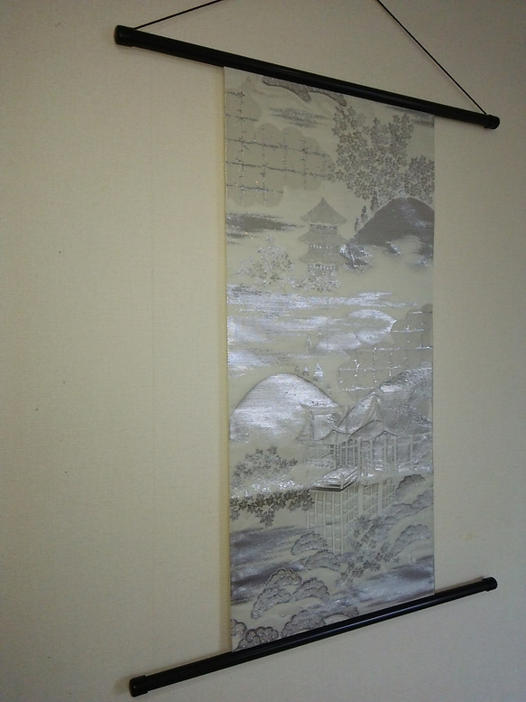 琳和 和風  プラチナ二重織  山に清水寺掛け軸 5枚目の画像
