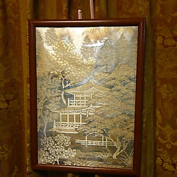琳和 和風  アート 京洛錦帯 本金引箔 金閣寺額縁 1枚目の画像