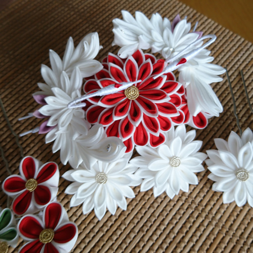 つまみ細工 正絹 鶴 結婚式 花嫁 白無垢