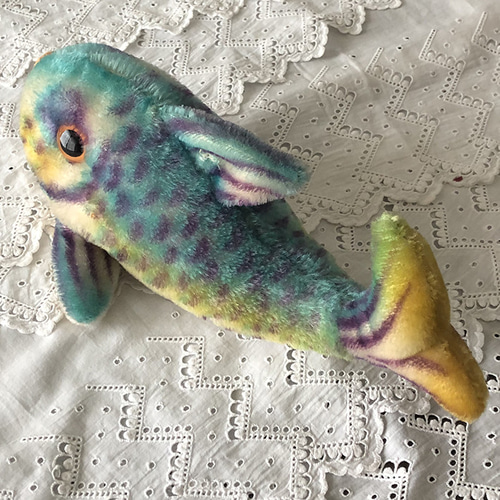 ビンテージ シュタイフ・フロッシーフィッシュ 魚 青 ぬいぐるみ