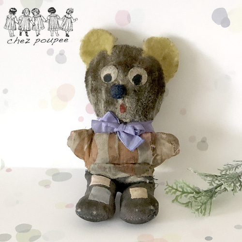 フランスアンティーク おとぼけ顔が可愛い アンティークテディベアの  