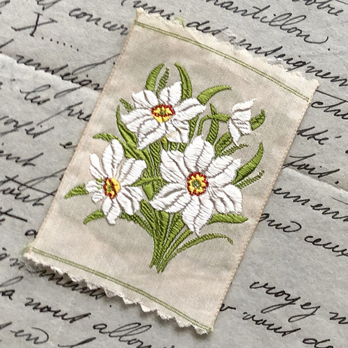 花の刺繍　ビンテージシガレットカード　 60枚セット すずらん 花の刺繍 ビンテージシガレットカード 60枚セット すずらん
