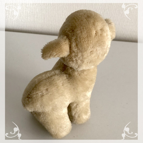 ♡フランスアンティークベアぬいぐるみ羊ひつじフランスアンティーク布花ドール用花冠 フランスアンティークテディベア/Antique Teddybear/ぬいぐるみ