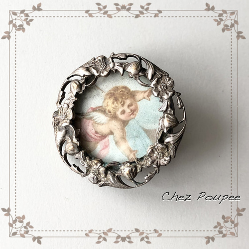 アンティーク 写真が入れられるブローチ ブローチ chez poupee 通販