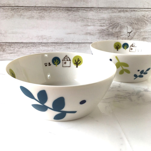 シリアル スープ サラダボウル 2個セット 北欧風 森のお家