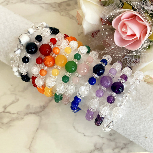 まーおすすめハンドメイド天然石ブレスレット3個セット 手作り用 天然石ブレスレットキット キット COLOR ROSE ルーシー 通販