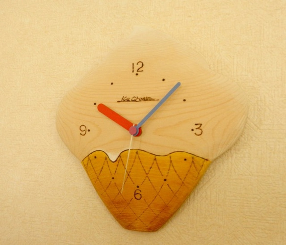 壁掛け用 アイスクリーム時計（ Ice Cream Clock ）　I C-002 2枚目の画像