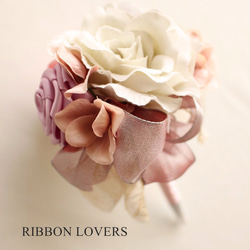 縁起の良いリボンの薔薇のフラワーペン(パープルピンク系２) 6枚目の画像