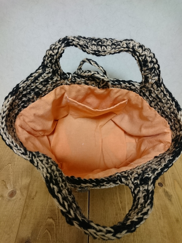 秋冬collection 毛糸を編み込んだトートバッグ* 
        グレーversion 2枚目の画像
