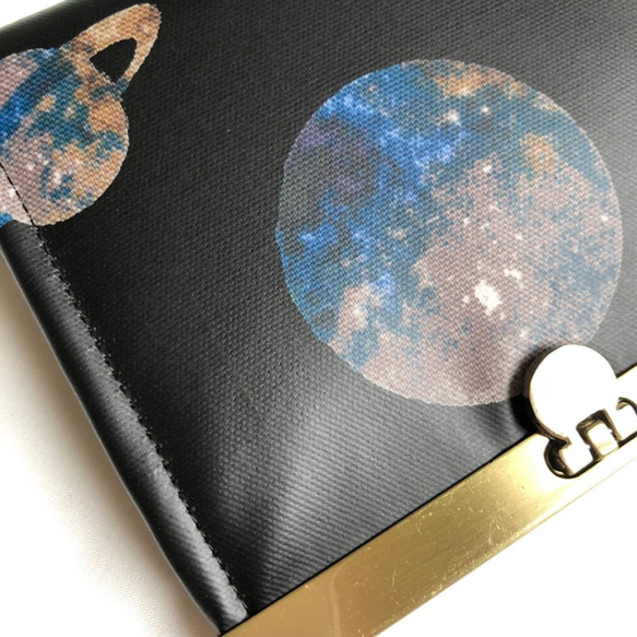 【SALE】身軽なコンパクト財布/宇宙ドロップス/夜空/ブラック 3枚目の画像