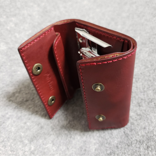 コインキャッチャー・財布[革色・ステッチ色多数有り] その他ミニ財布