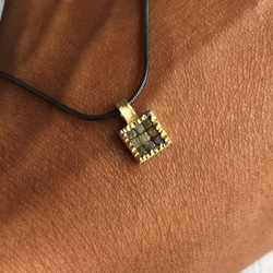 Raw Dia Cube Square Pendant　受注生産 3枚目の画像