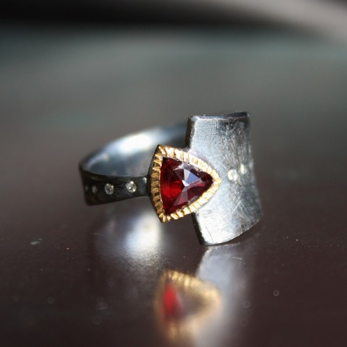 ﾐﾆﾏﾙﾄﾗｲｱﾝｸﾞﾙﾘﾝｸﾞ ﾚｯﾄﾞｽﾋﾟﾈﾙ ﾀﾞｲﾔ 指輪・リング bondlamp jewel lab