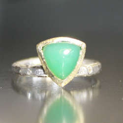 Hammering narrow stackable band Chrysoprase HFR21 2枚目の画像