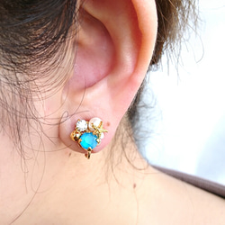 沙質海星耳環/耳環 第4張的照片