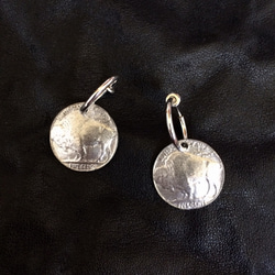 vintage buffalo coin hoop earring 2枚目の画像