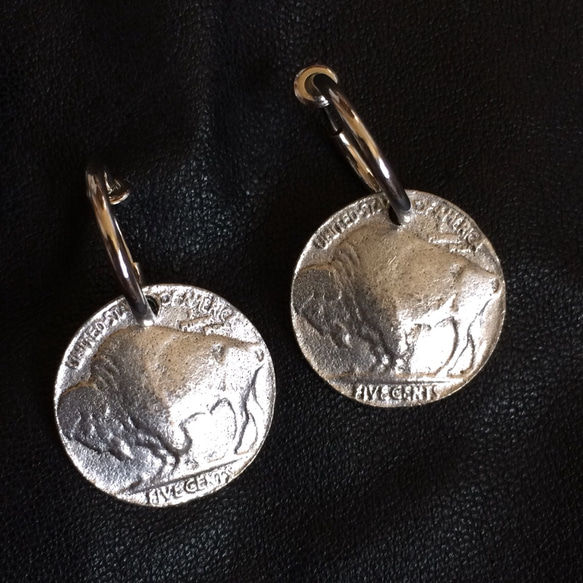 vintage buffalo coin hoop earring 3枚目の画像