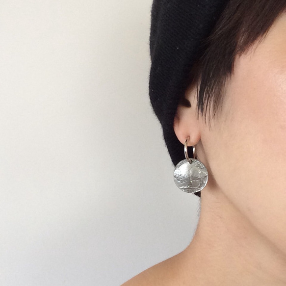 vintage buffalo coin hoop earring 4枚目の画像