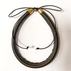 leather choker(khaki) 1枚目の画像