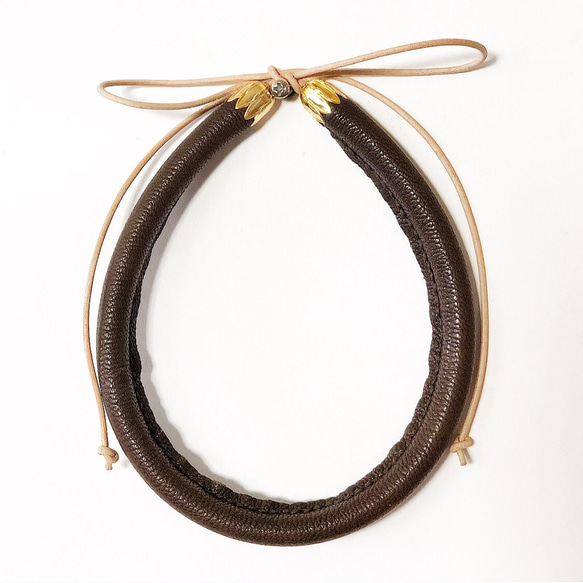 leather choker(dark brown) 1枚目の画像