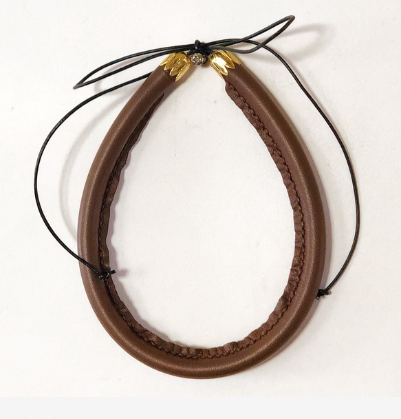 leather choker(smooth brown) 1枚目の画像