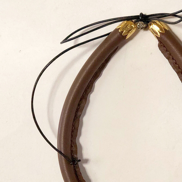 leather choker(smooth brown) 2枚目の画像