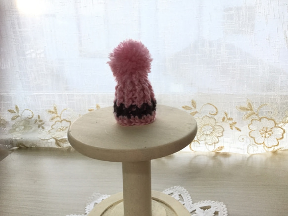 ミニチュア帽子　キャップ　ピンク 1枚目の画像