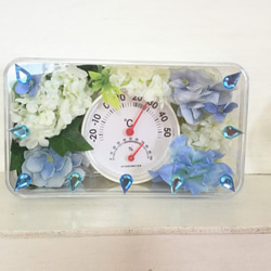 お花の温度計　造花 1枚目の画像