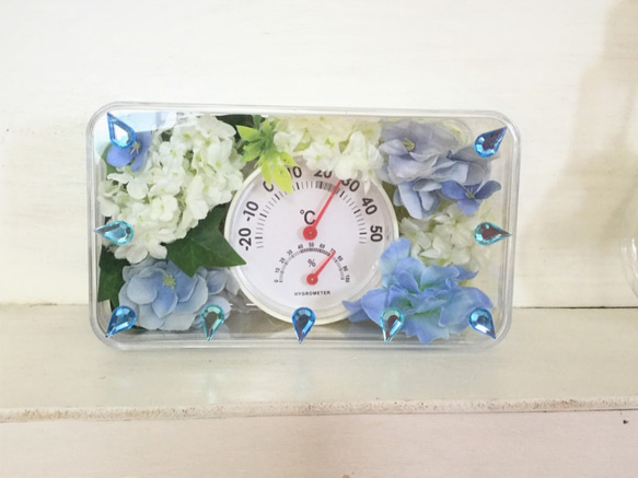 お花の温度計　造花 1枚目の画像